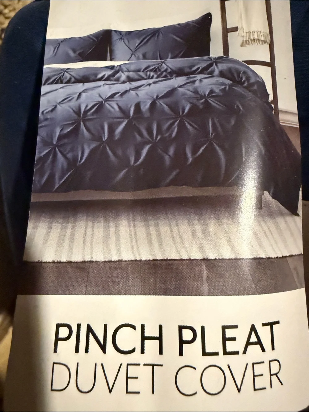 Pinch Pleat Duvet Cover - Black